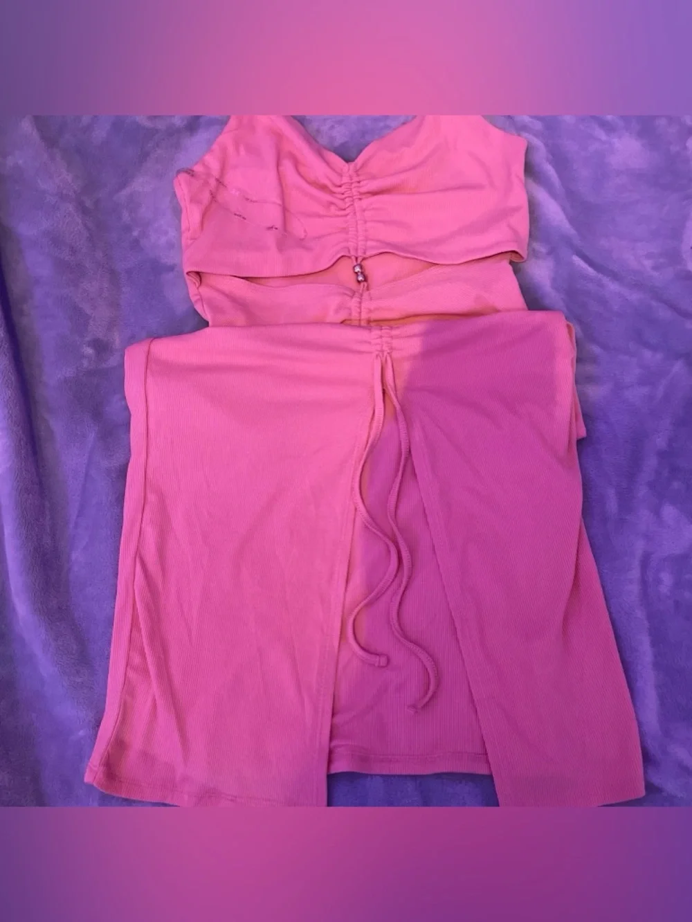 Pink Ruched Cutout Mini Dress - Picture 2 of 4
